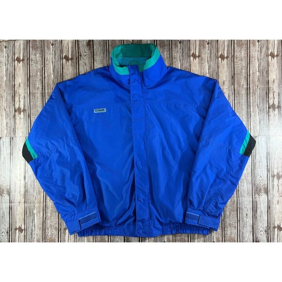 Columbia Bugaboo Oversize Radial Sleeve Jacket sz XL  blue turquoise Vintage - Picture 1 of 8